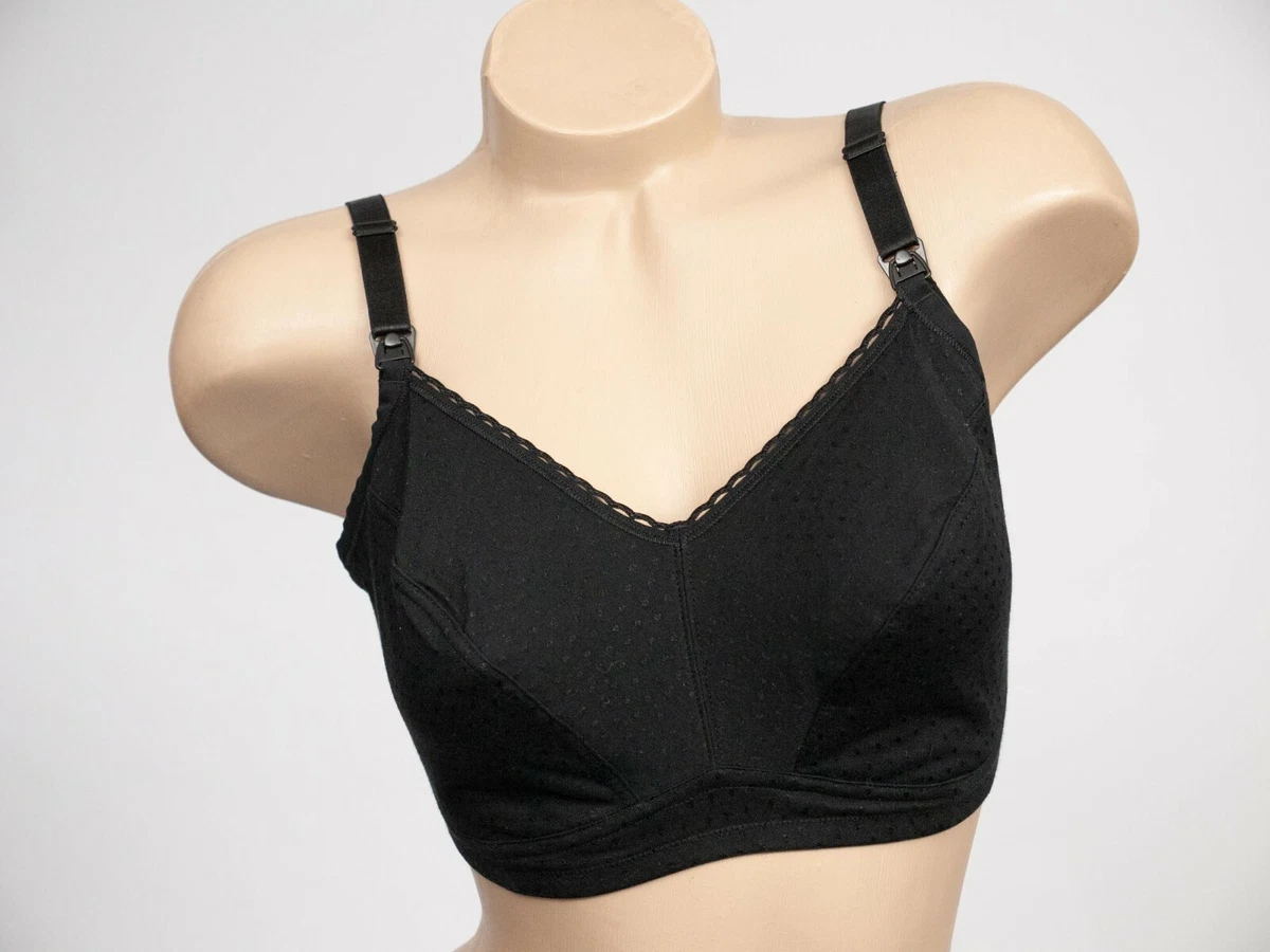 M&S Maternity Bra 38DD Black Lace Trim Breast Feeding Nursing Let Down  Clips