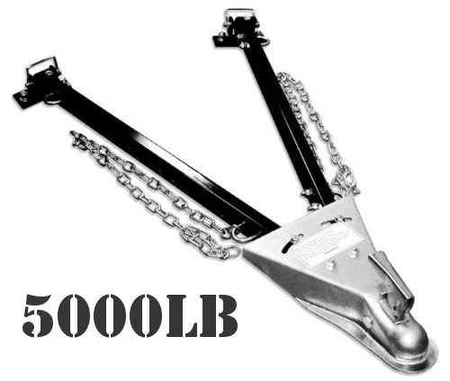 Adjustable Mount Tow Bar w/ Chains 5000lb Bumper Tow Mount RV Car Truck Jeep HD