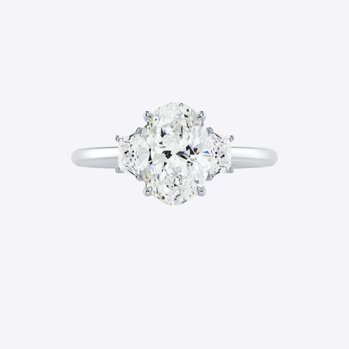 Platinum Wedding Ring 4 Carat Oval IGI GIA HRD Lab Created Diamond Sizable