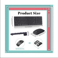 Wireless Silent Keyboard  Mouse Combo 2.4G USB Slim Keyboard, Protective Film