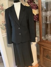 JH Collections Womens 100 Wool Black Suit Size 8