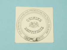 Antique QUININE DENTIFRICE Toothpaste Chemist POT LID Label UNUSED