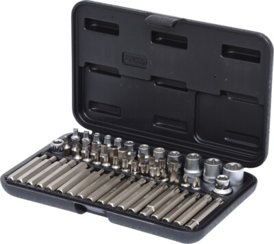 KS Tools 1/4''+3/8''+1/2'' Torx Socket-E Set Bit, 57-Piece 911.4305