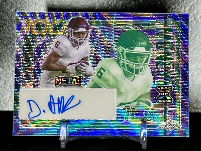 2023 Leaf Metal De'Von Achane Blue Wave So Money 2/7 Miami Dolphins