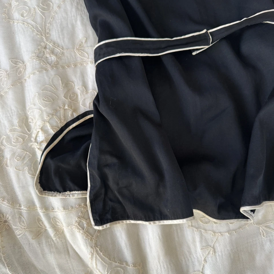 Antiguo vestido eduardiano de algodón negro y crema traje de baño traje de baño vintage Foto 4 de 4