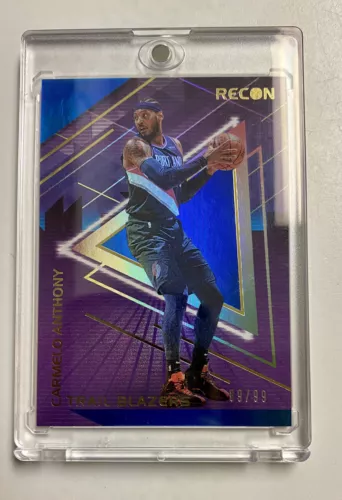 2020-21 CARMELO ANTHONY PANINI RECON HOLO BLUE 89/99 #147 Blazers LAKERS W/CASE
