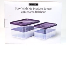 Epicure Stay With Me Produce Saver Set Of 2 Large 4.8L Small 2.5L