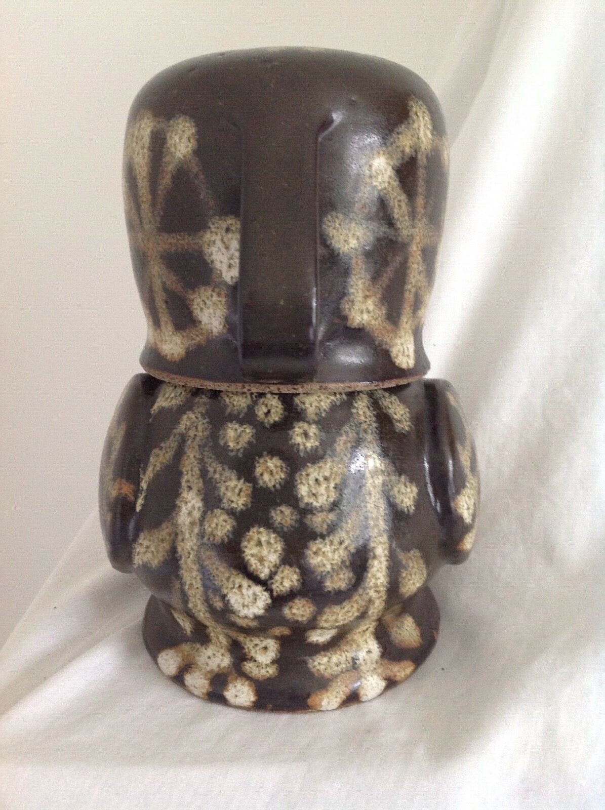 Studio Slipware Owl Pottery Set with Jug and Cup