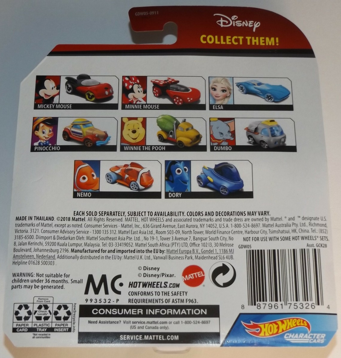 Hot Wheels Elsa Frozen Disney Character Cars GDW05 2018 | eBay