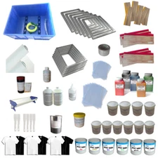 6 Color Screen Printing Materials Kit w/ Manual Tools Squeegee Coater Press Ink