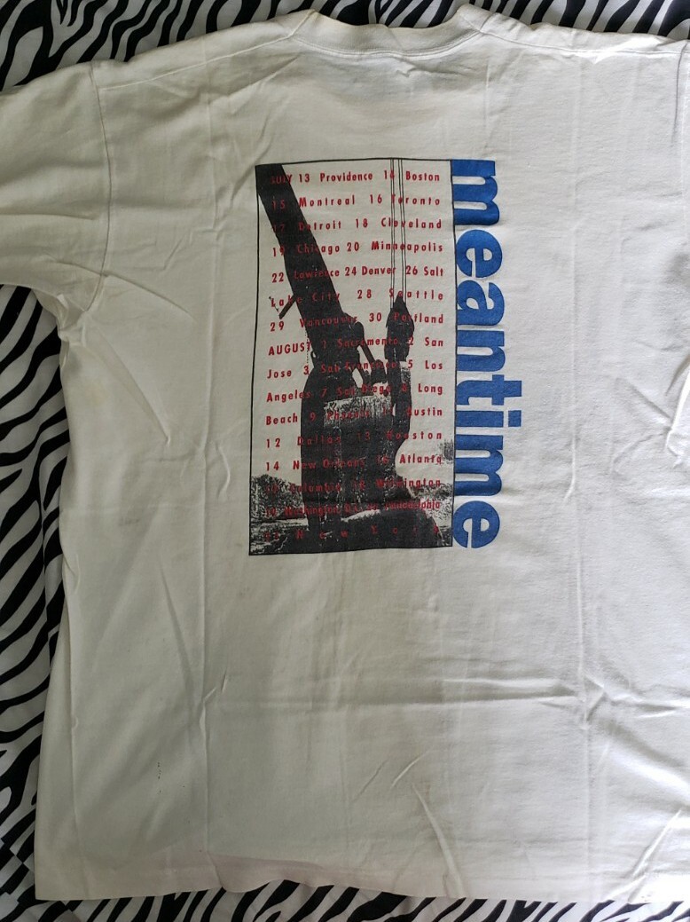 Vintage HELMET Meantime 1992 Tour White XL T-Shirt Vintage HELMET Meantime 1992 Tour White XL T-Shirt