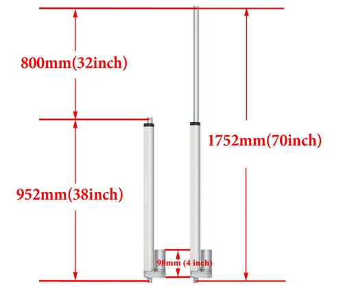80N 200N 700N 2000N DC 12V Linear Actuator Motor 50mm -1000mm Remote Controller - Picture 25 of 40