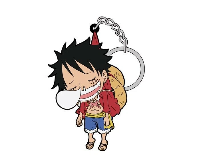 One Piece Luffy Doze Version Tsumamare Rubber Keychain eBay