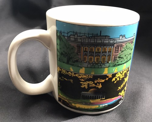 Silberne Washington DC Capital Souvenir Coffee Mug Cup US Capital White House - Picture 3 of 4