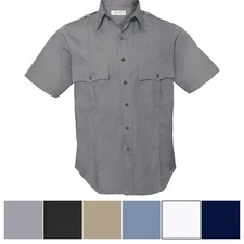 Uniform Short Sleeve Shirt Men's Official Duty 2 Pocket Epaulets Police Security