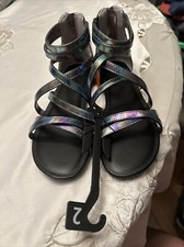 Wonder Nation Women  s Metallic Easy On/ Off Shoes Size 2
