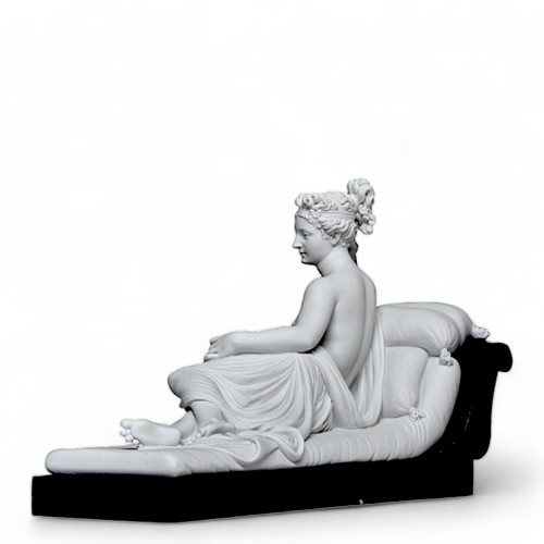 Paolina Borghese Scultura da Tavolo in Marmo con Base in Resina Design H 13cm - Photo 5 sur 9
