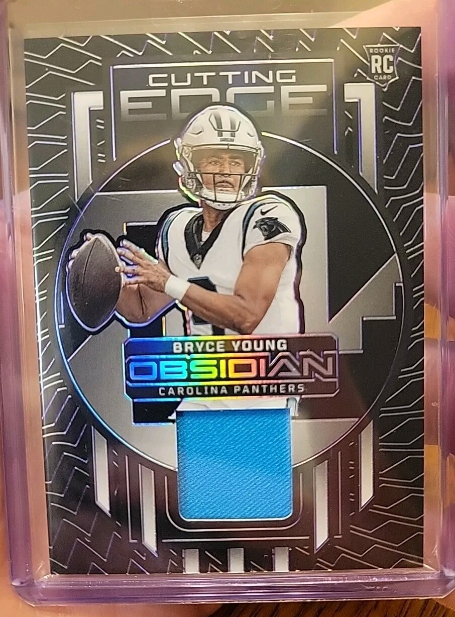 2023 Bryce Young ROOKIE Obsidian Cutting Edge Purple Etch 57/75 Panthers