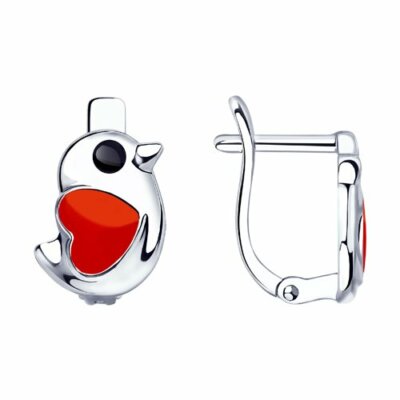 Kinder Ohrringe 925 Sterling Silber Ohrhänger Emaille Sokolov 03117