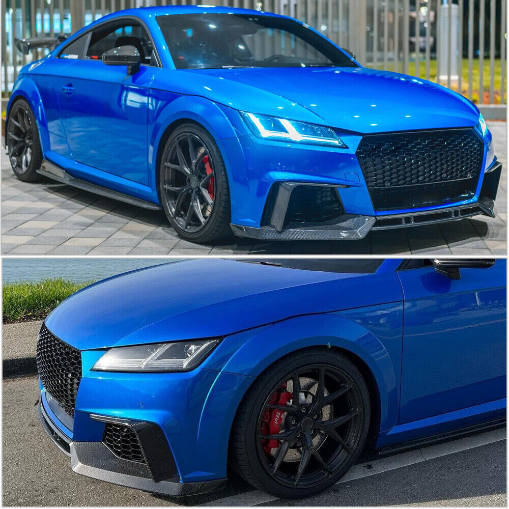 Fit for Audi TT RS 16-18 Carbon Fiber Front Bumper Splitter Fins