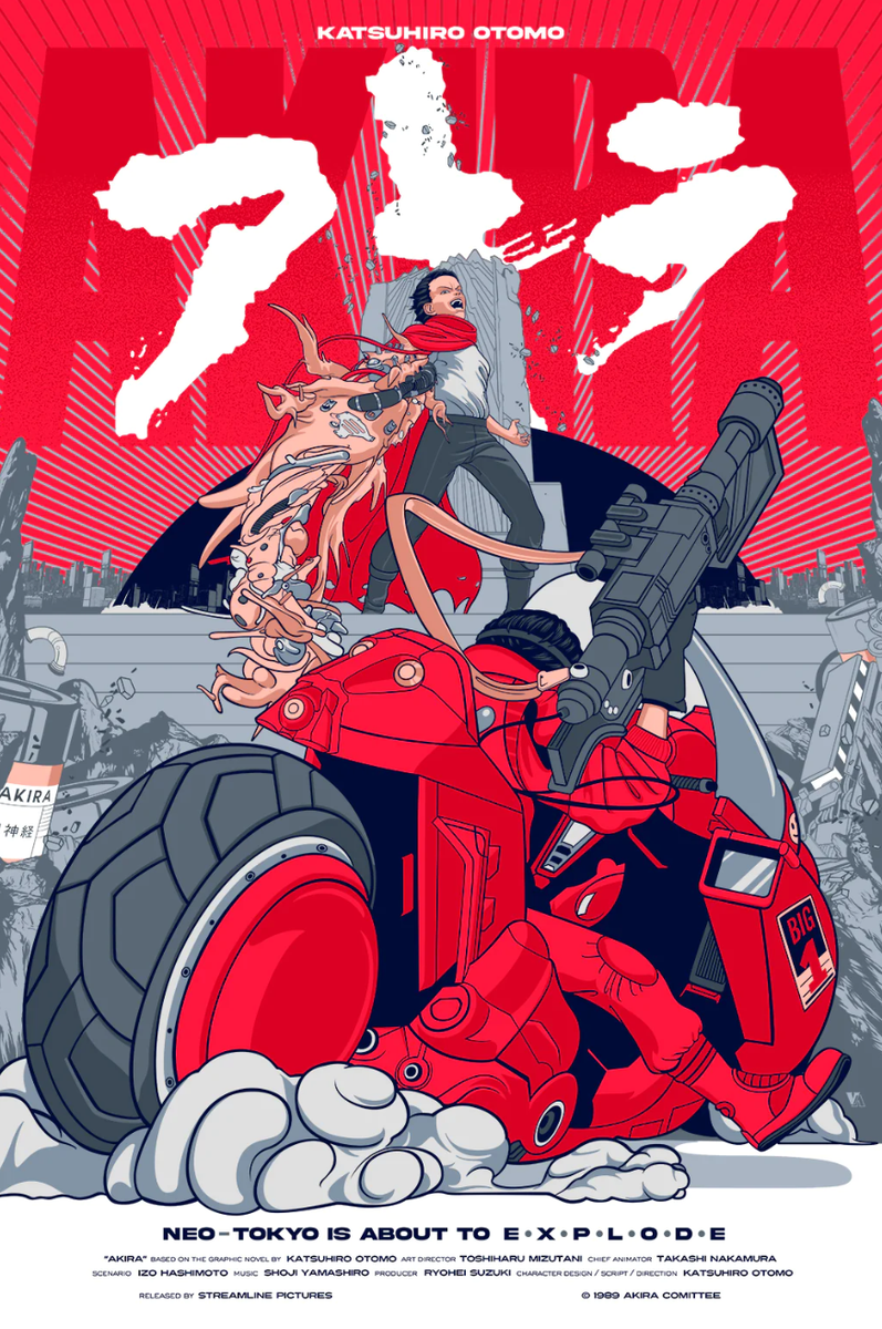 Akira Katsuhiro Otomo Anime Movie Tokyo Metallic RED Poster Print