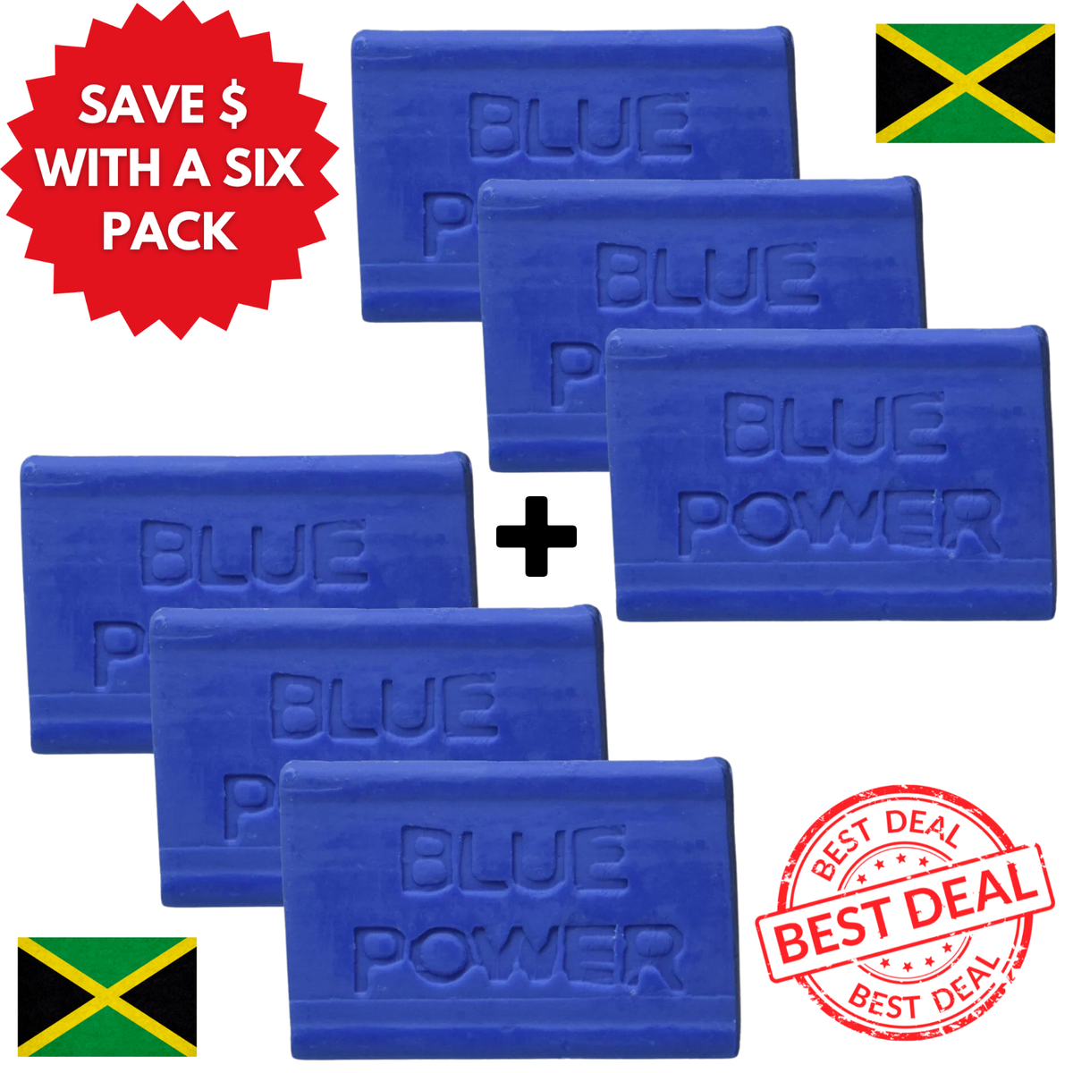 Jamaican Blue Power Laundry Bar Cake Soap- No Bleach (Save money