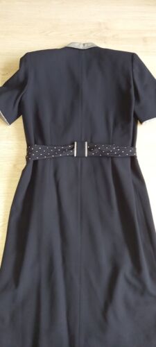 Abito vintage ESCADA MARGARETHA LEY blu navy doppiopetto foderato lana taglia 36 - Foto 4 di 4