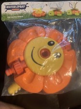 Water Spray Kids Outdoor Sprinkler: Orange  Yellow NEW 