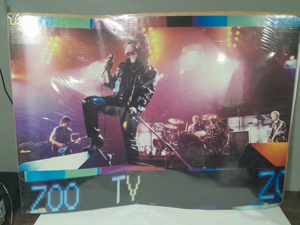 RARE VINTAGE U2 Bono Zoo TV On Stage Vintage 1992 Poster