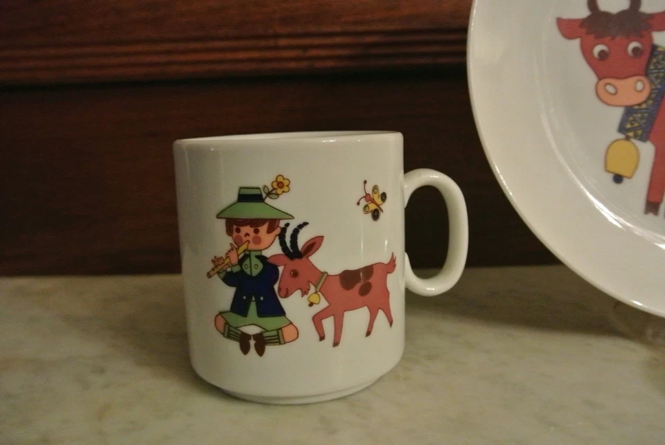Taza y plato vintage Seltmann Weiden Bavaria para niños Foto 3 de 4