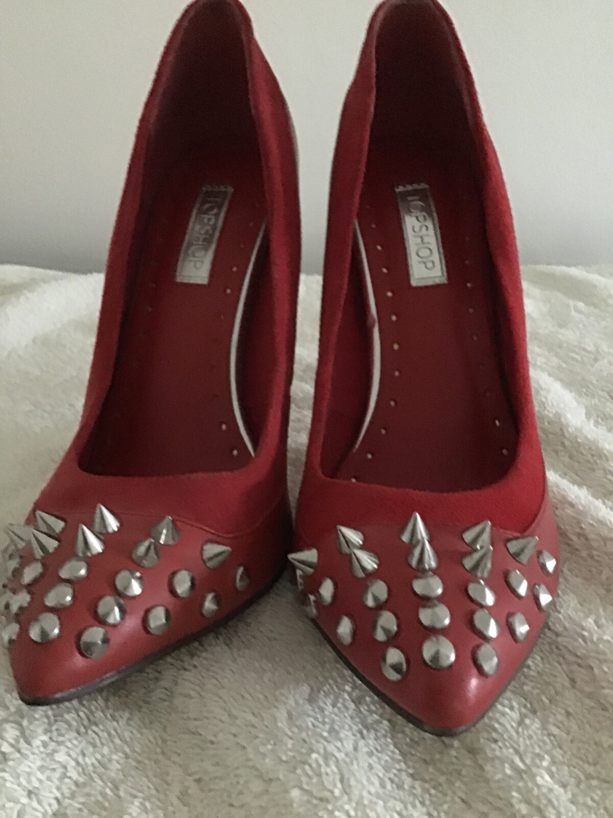 Ladies Red shoes Top Shop Size 6 image 3