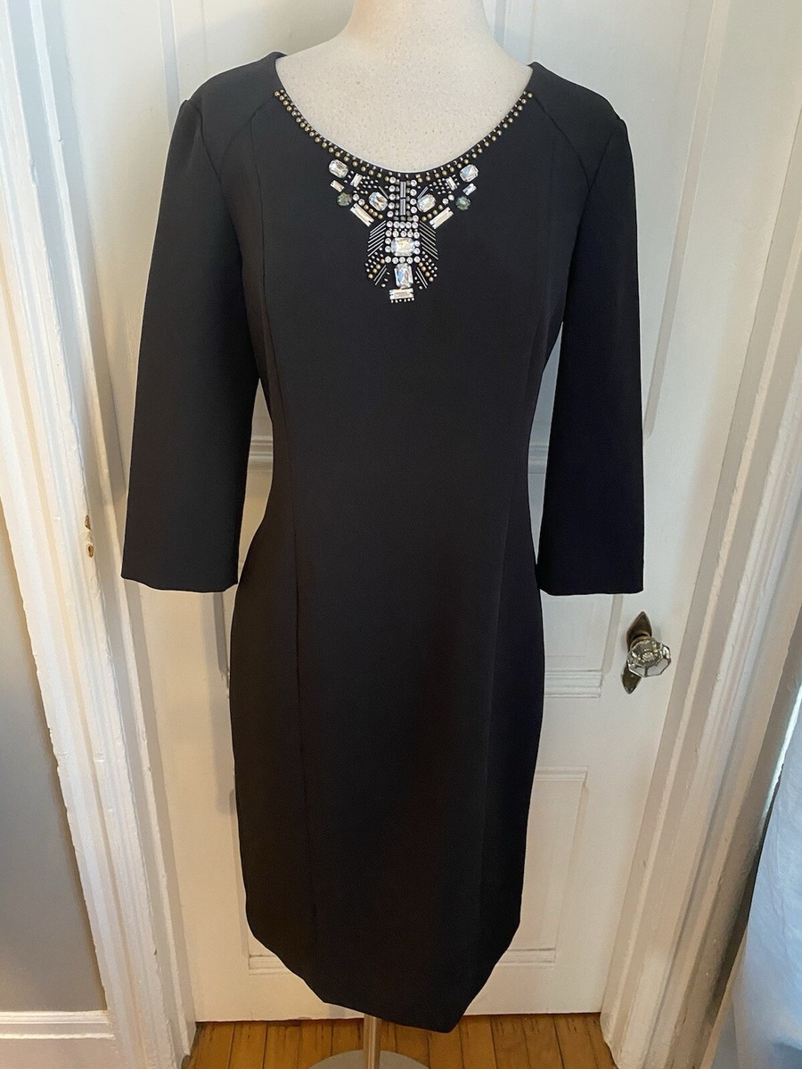 DONNA MORGAN BLACK BEADED SHIFT DRESS-SIZE12-DRESS UP STYLE-PERFECT  CONDITION!