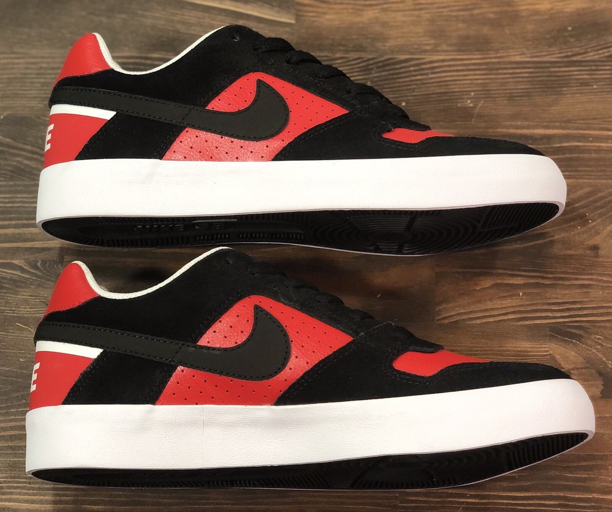 Nike Men\'s SB Delta Force Vulc Bred Size 9 Sneakers Model 942237-006 Nike SB Delta Force Vulcan Bred Black Red 942237-006 Mens  main image 3