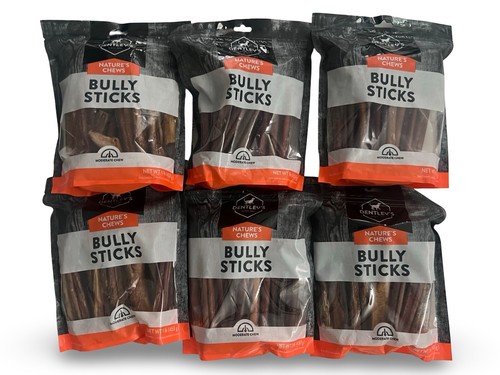 Neu (6) Dentley Bully Sticks Hund Natur Kau Leckerli ganz natürlich 1 Pfund
