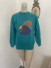 Vintage Laurel Burch Nile Bird Turquoise Pullover Sweatshirt M