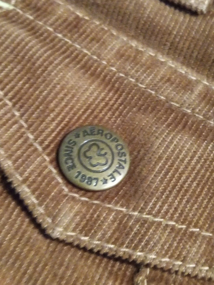 Junior's Aeropostale Brown Corduroy Capri Pants Cotton Blend Size 3/4 - Image 3 of 4