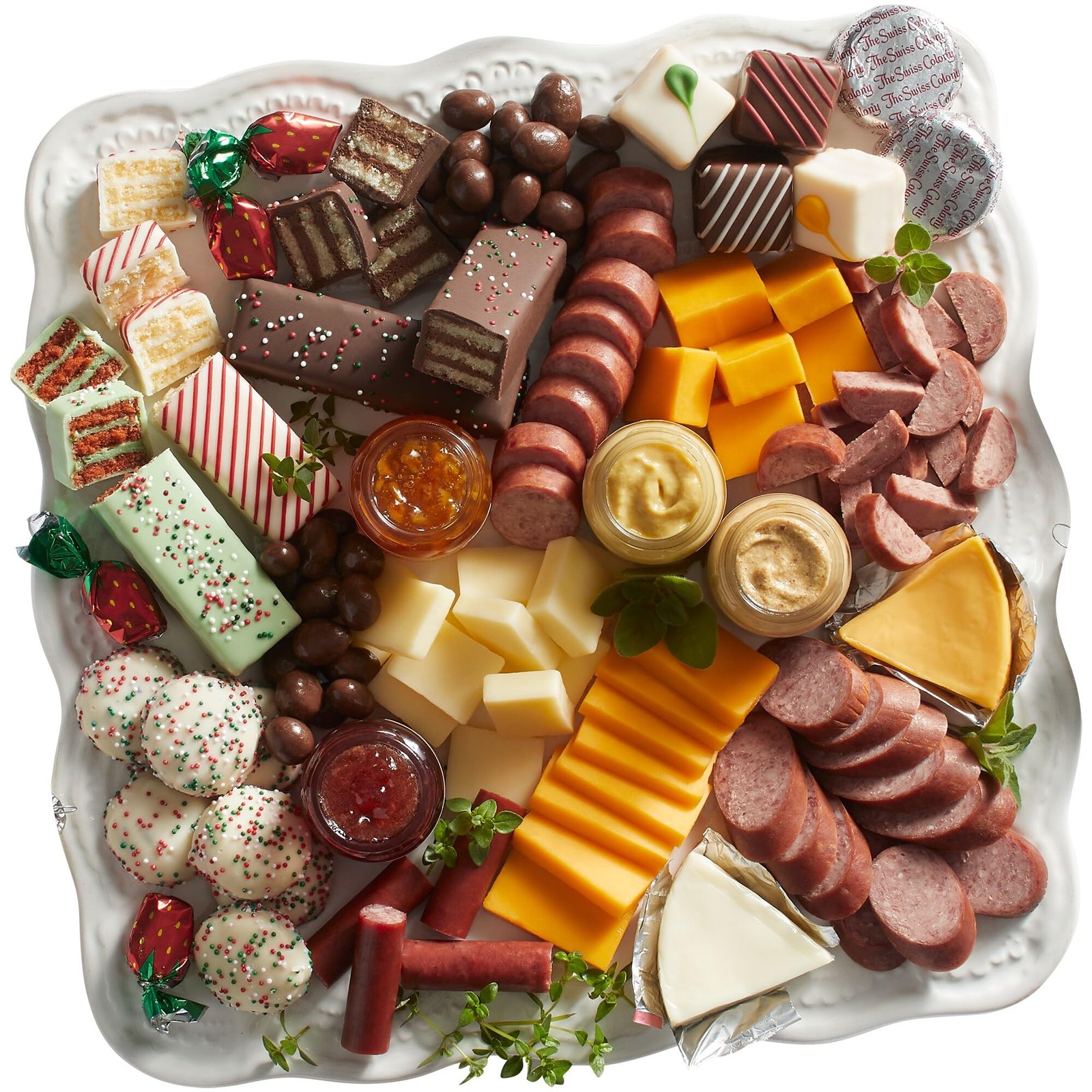 27 Favorites Food Gift Set, Summer Sausage Meats and Cheeses, Assorted Chocol...