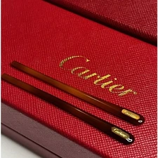 CARTIER Blonde Tortoise Gold Inlay Temple Tips 70mm OEM Replacements 1x SET NEW