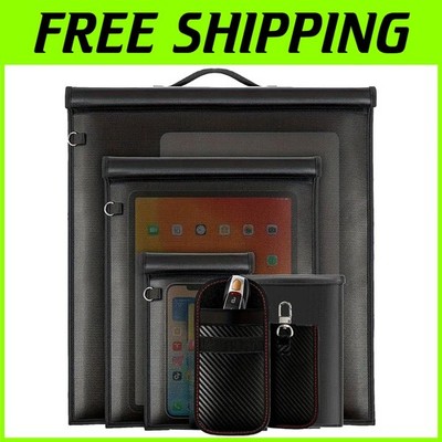 6-Pack Extra Large Faraday Bags with 2 Key Fobs - Waterproof & Fireproof Prot...
