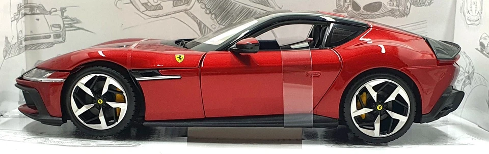 Burago 1/24 Scale Diecast 18-26033 - Ferrari 12 Cilindri - Met. Red - Image 3 of 4
