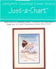 Janlynn Just-a-Chart COLLECTING SHELLS Cross Stitch Pattern little girl / beach — photo 1