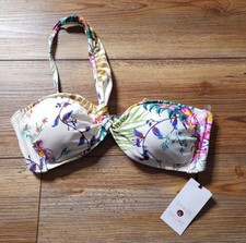 Shade  Shore Bikini Top Womens S Cream Floral NEW