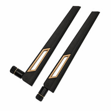 Tri-Band WiFi Antenna 10dBi High Gain 2.4GHz, 5GHz, 6GHz 2-Pack Black/Bronze