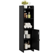 Small Bathroom Storage Cabinet Corner, Floor Cabinet with Adjustable Shelves,...