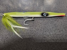 1 - 247 Custom Lures Needlefish Slow Sink "Slim" 7" ~1.75oz OLIVE/WHITE