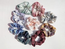 9 PCS Plaid Fabric Hair Scrunchies Checkered Elastic Hair Bands for Girls