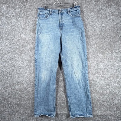 Abercrombie & Fitch 90s Straight Jeans Womens 12S/31 Blue Curve Love High Rise