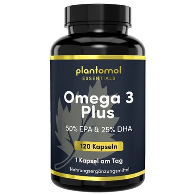 plantomol  Essentials - Omega 3 Kapseln - 1000mg Fischöl Kapseln - DHA EPA