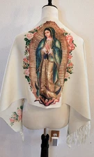 Virgen de Guadalupe Religious Small, Rebozo,  shawl, pashmina,  scarf, Chalina