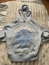 sp5der Blue Spider Graphic Pullover Hoodie Fl...